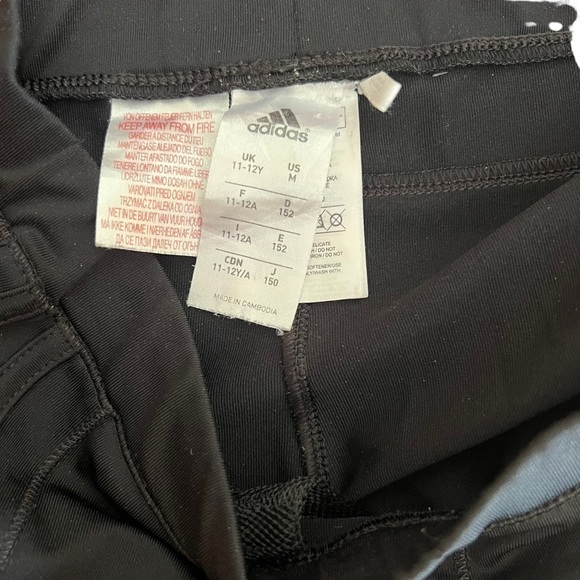 Adidas- Big girl’s leggings- Black. Size 11-12 year or M - Picture 5 of 7